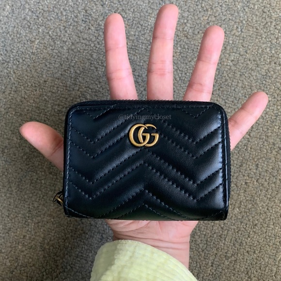 Gucci Other - *SOLD* NWT Gucci GG Marmont Black Matelasse Mini Quilted Accordion Zip Wallet